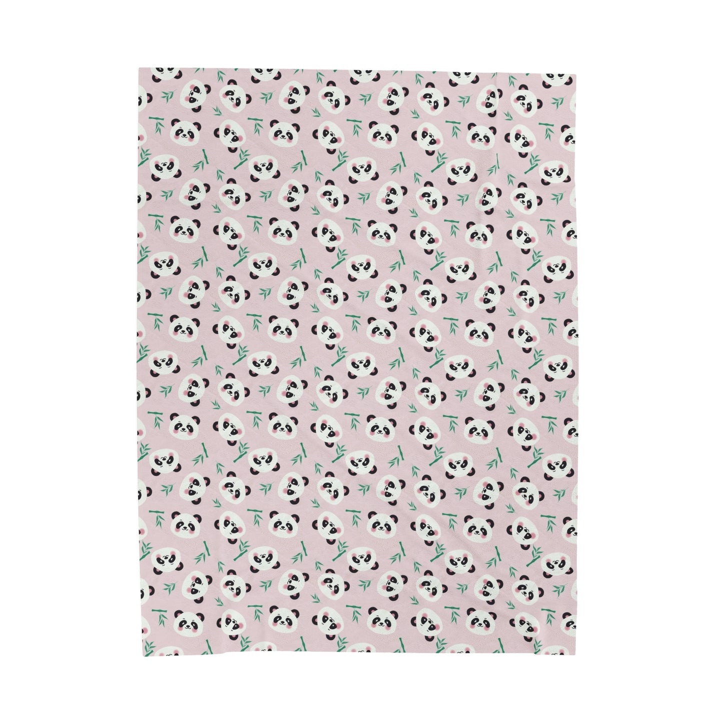 Cute Panda Faces Cozy Plush Blanket 60 x 80 inches
