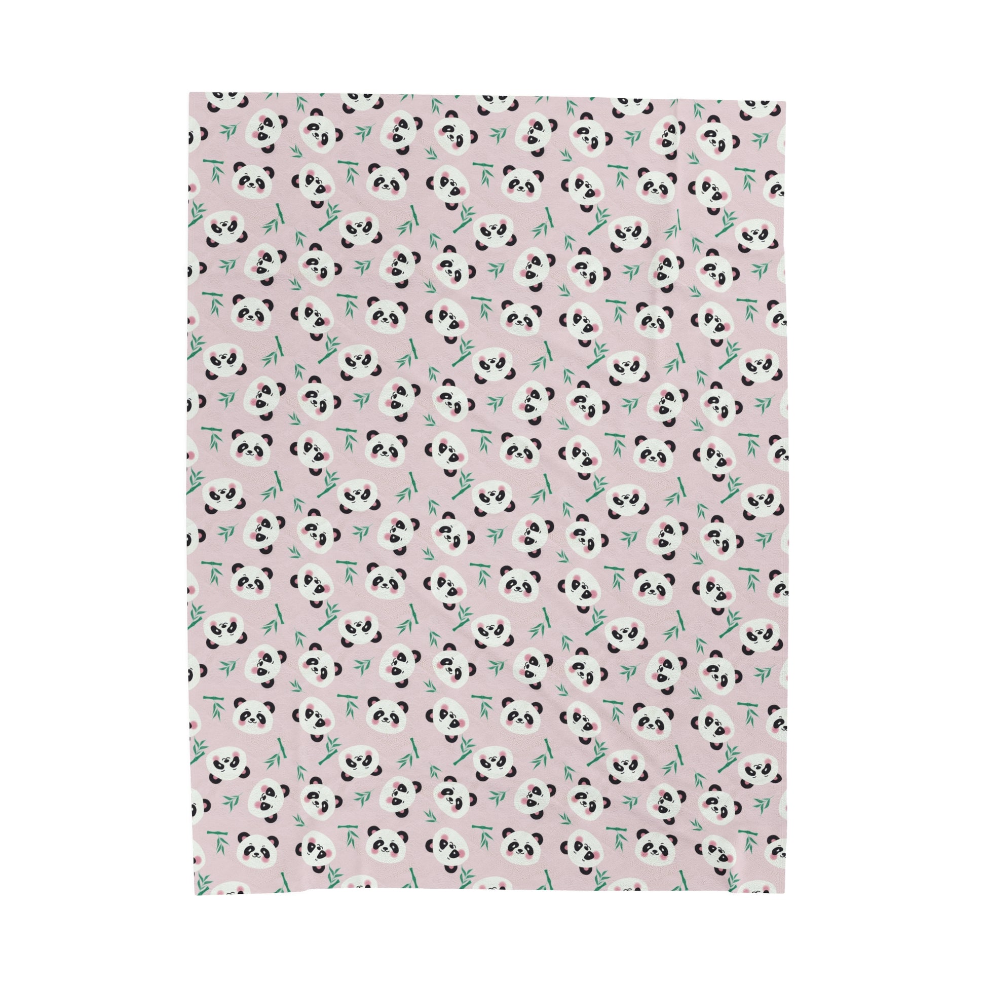 Cute Panda Faces Cozy Plush Blanket 60 x 80 inches