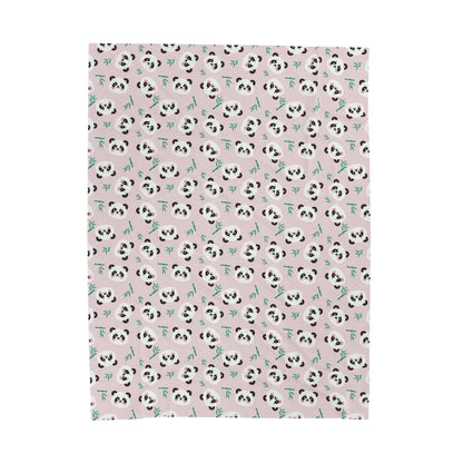 Cute Panda Faces Cozy Plush Blanket 60 x 80 inches