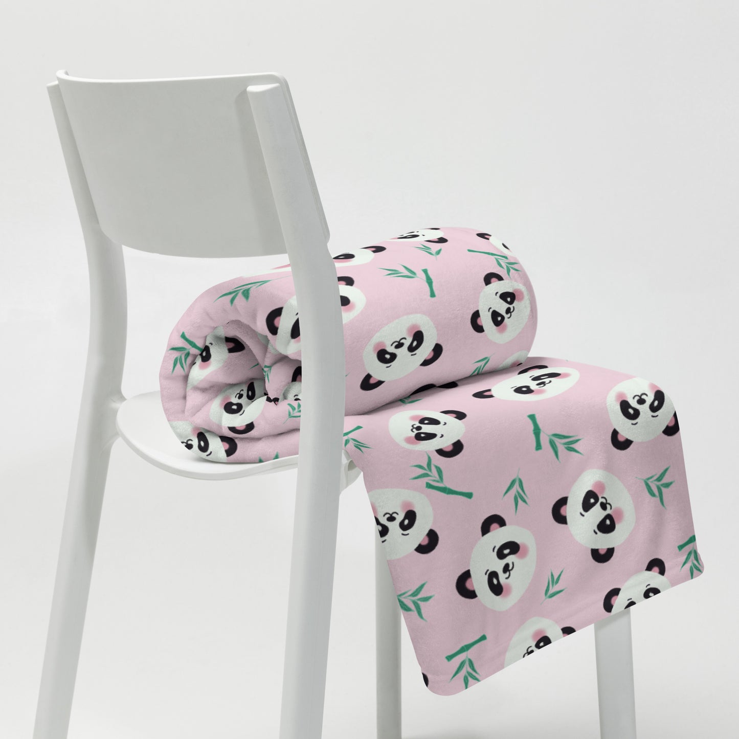 Cute Panda Faces Pink Cozy Plush Blanket