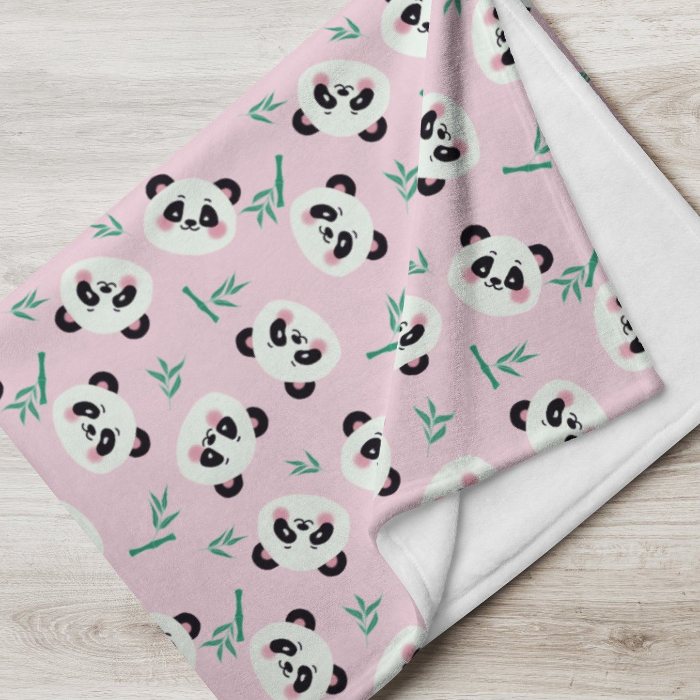 Cute Panda Faces Pink Cozy Plush Blanket