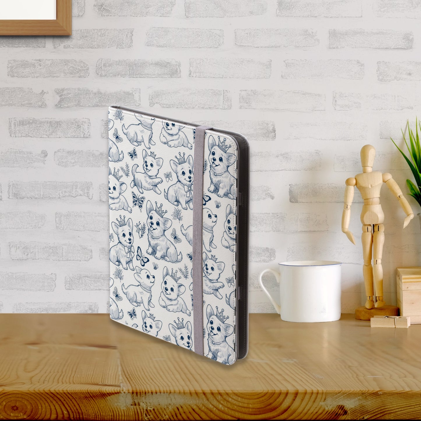 Cute Toile de Jouy playful Corgis IPad Pro 11" or 12.9" Tablet Folio Case