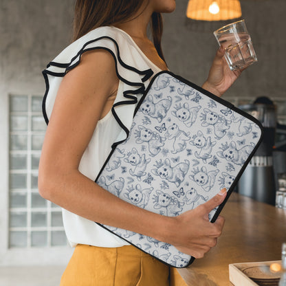 Cute Toile de Jouy playful Corgis Laptop or Tablet Sleeve