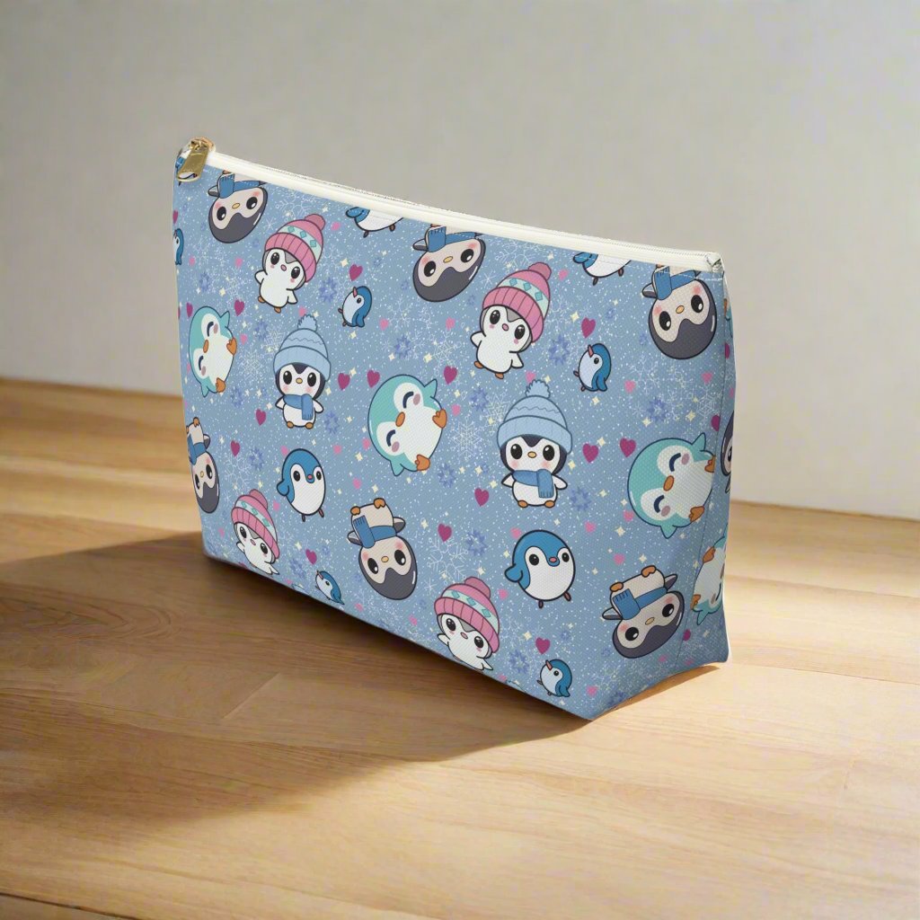 Cute Winter Penguin Accessory Pouch large