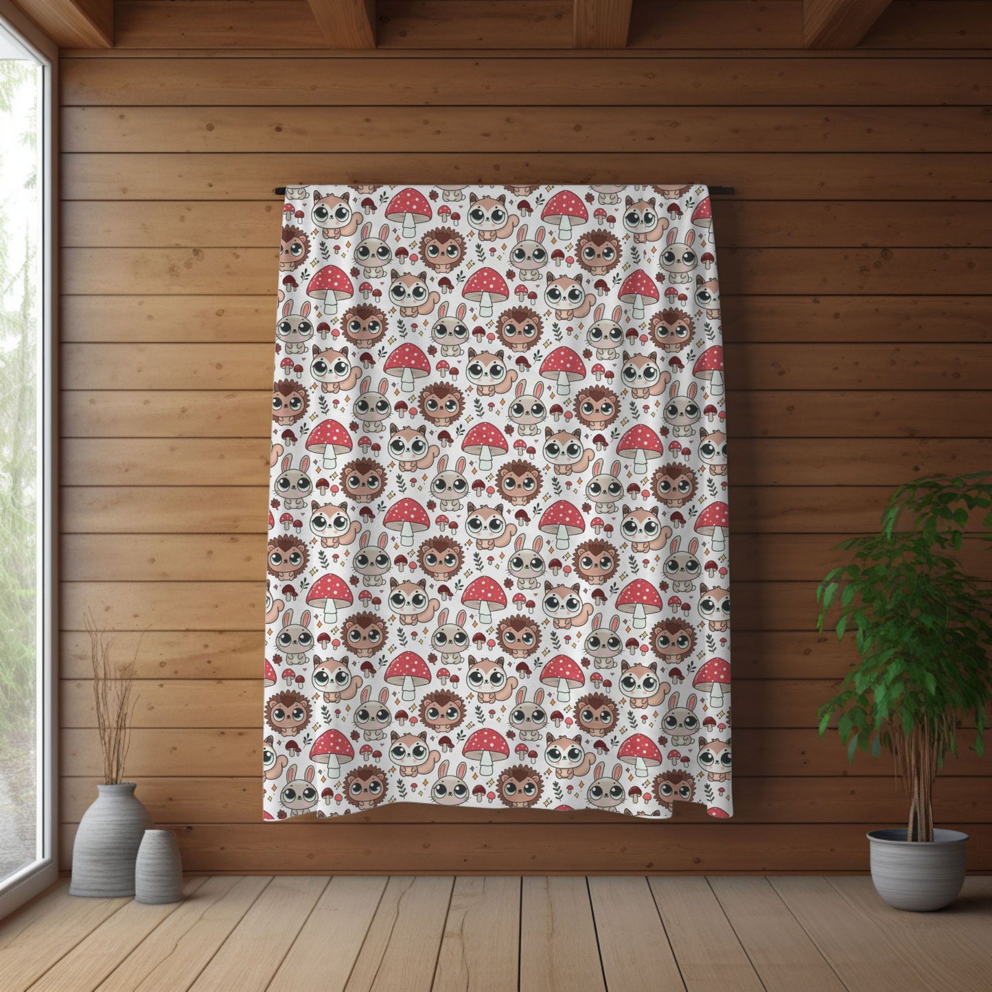 Cute Woodland Forest Friends Cozy Plush Blanket