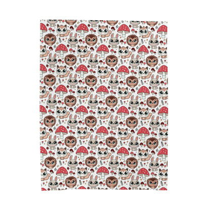 Cute Woodland Forest Friends Cozy Plush Blanket 60 x 80 inches