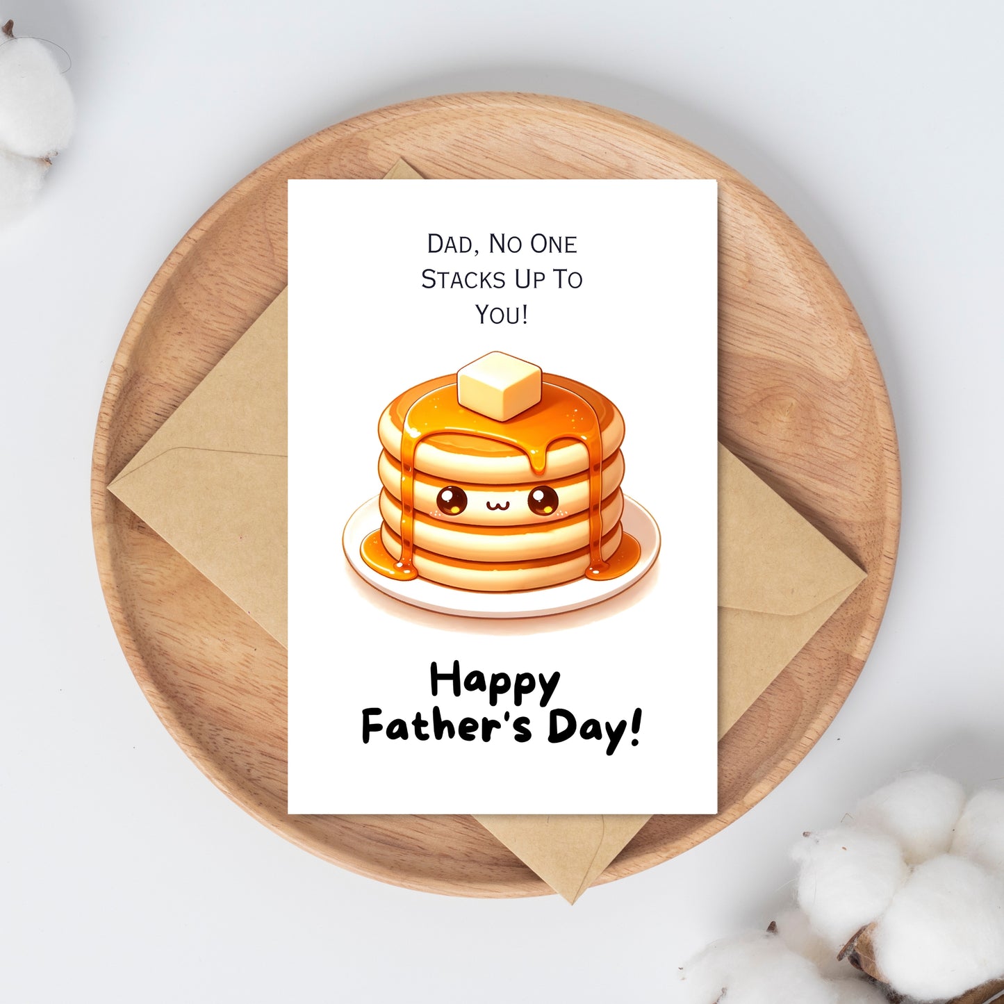 "No One Stacks Up To You" Pancake Stack Fathers Day Card