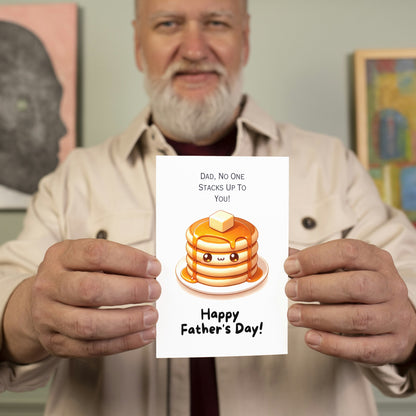 "No One Stacks Up To You" Pancake Stack Fathers Day Card