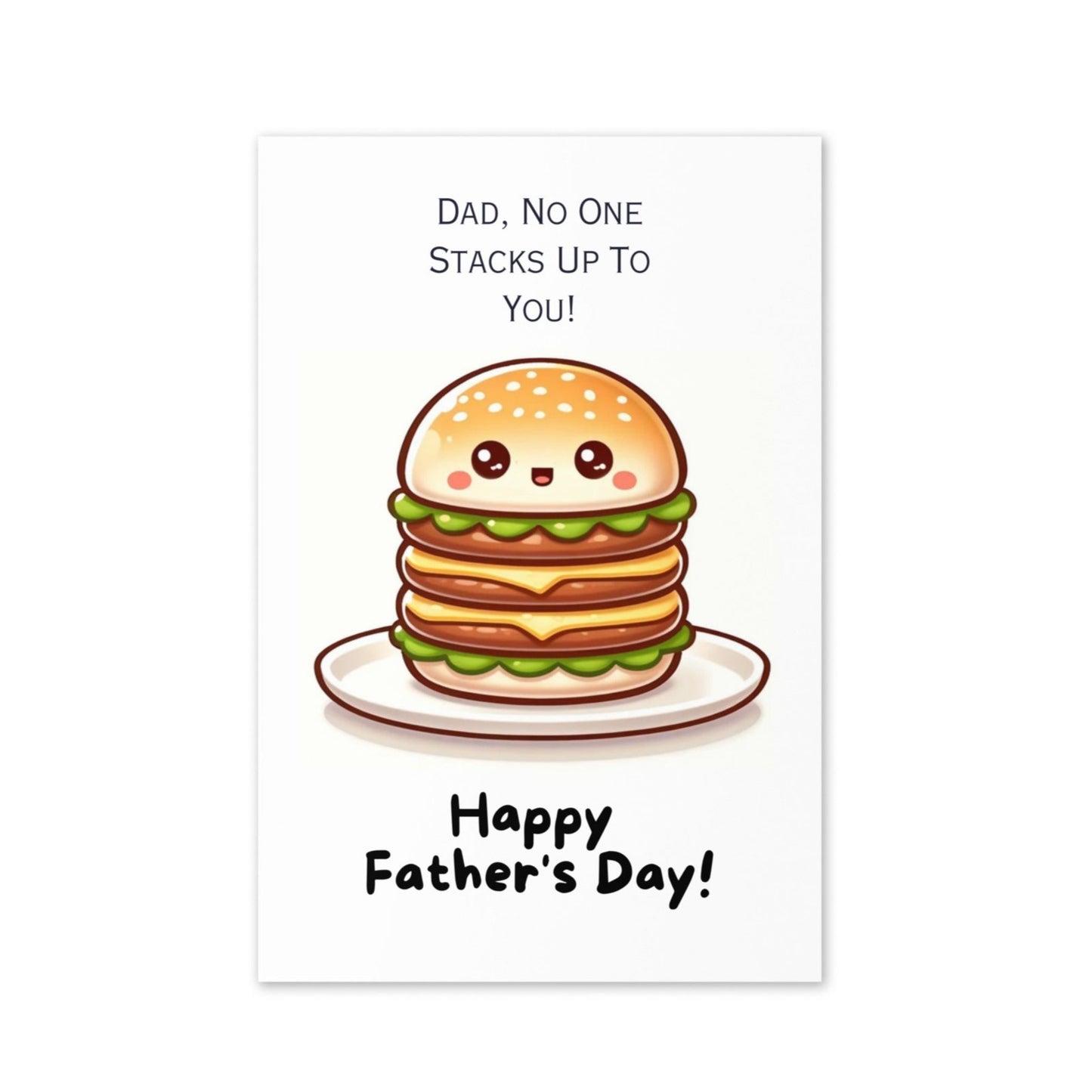 "No One Stacks Up To You" Burger Stack Fathers Day Card