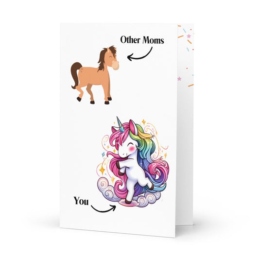 Funny Unicorn Mom vs Others Greeting Card