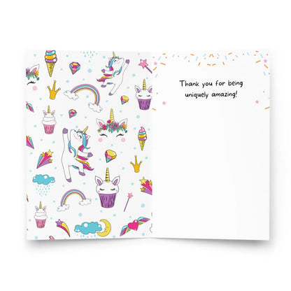 inside of Funny Unicorn Mom vs Others Greeting or Mothers day Card