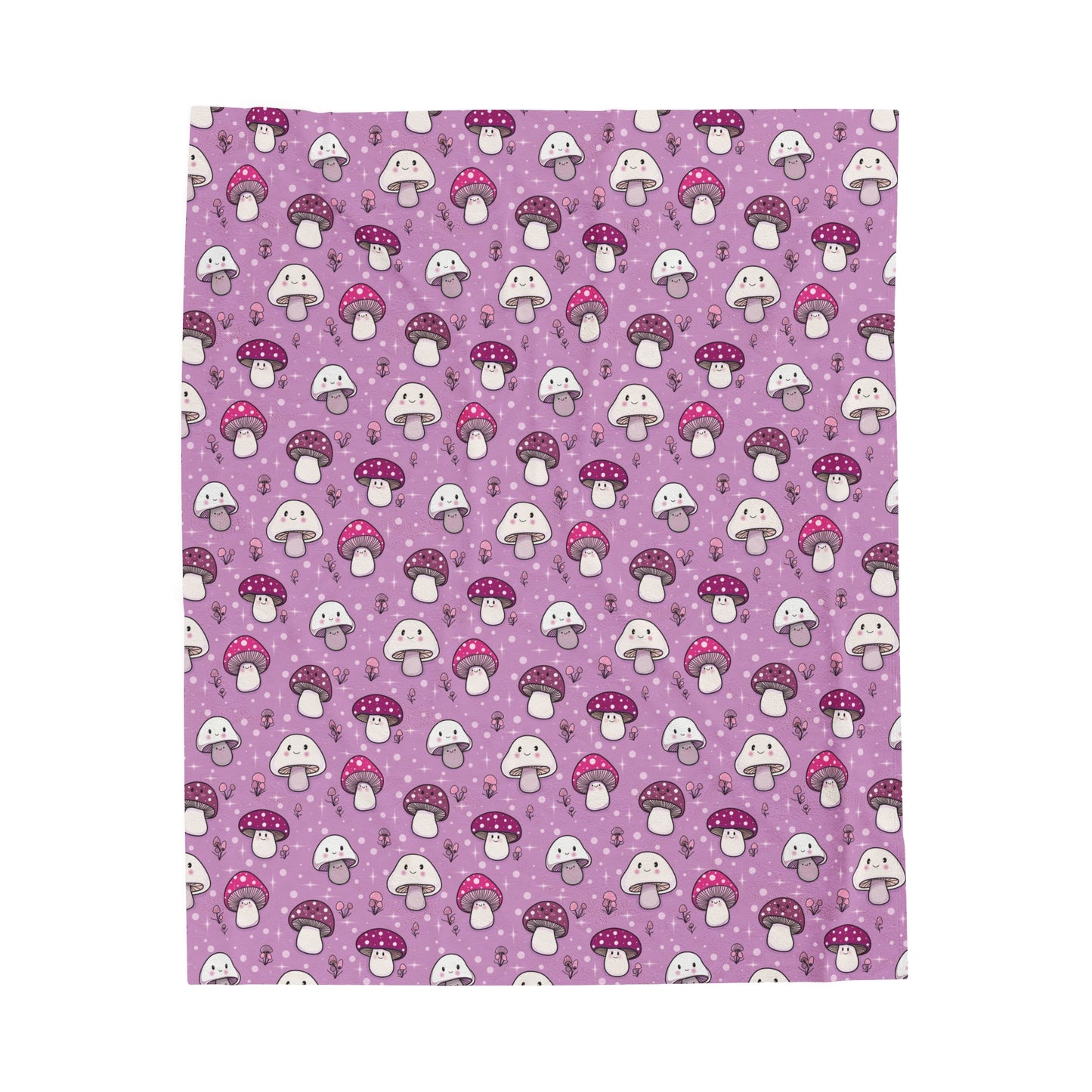 Happy Fungi Cottagecore Cozy Plush Blanket 50x60 inches