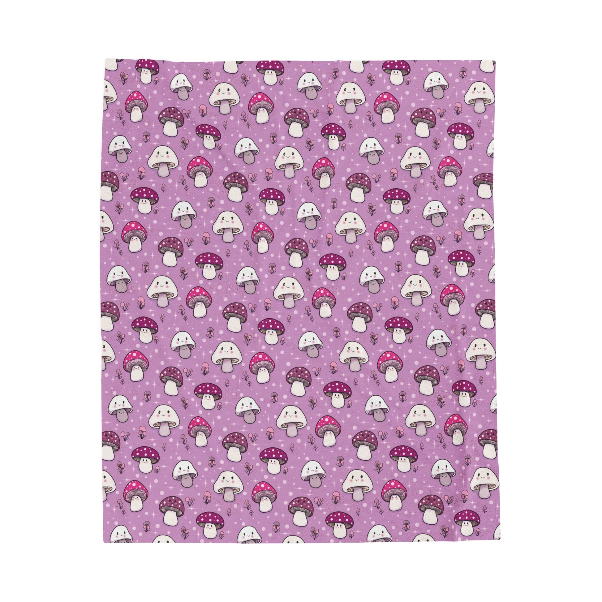 Happy Fungi Cottagecore Cozy Plush Blanket 50x60 inches