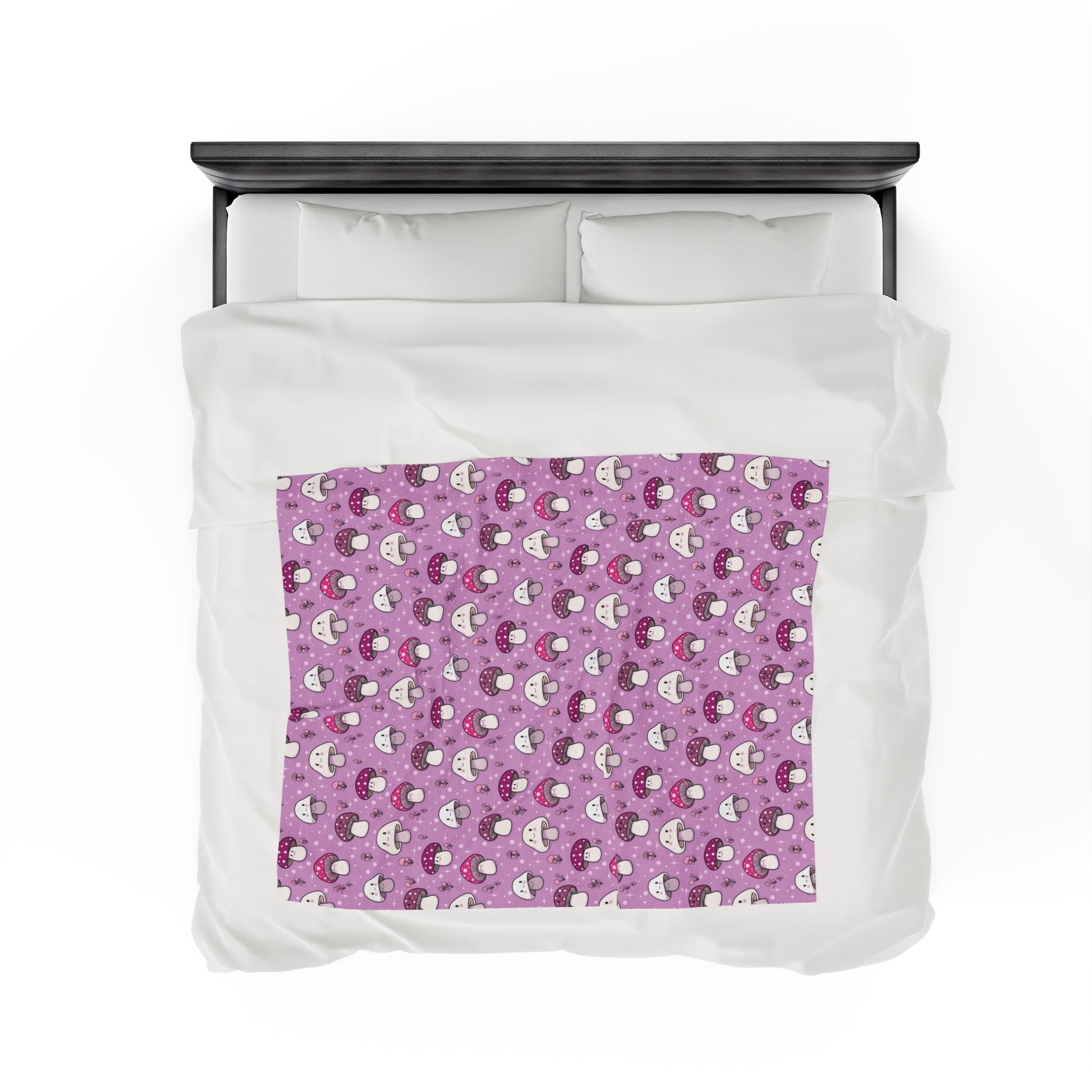 Happy Fungi Cottagecore Cozy Plush Blanket 50x60 inches