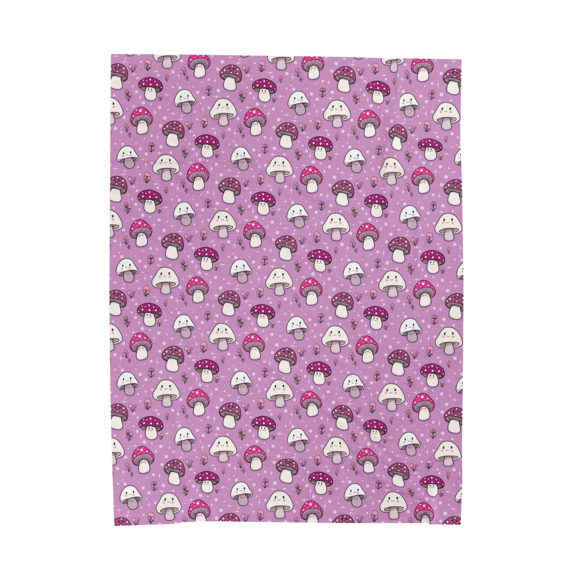 Happy Fungi Cottagecore Cozy Plush Blanket 60x80 inches