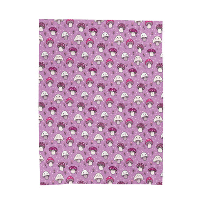 Happy Fungi Cottagecore Cozy Plush Blanket 60x80 inches