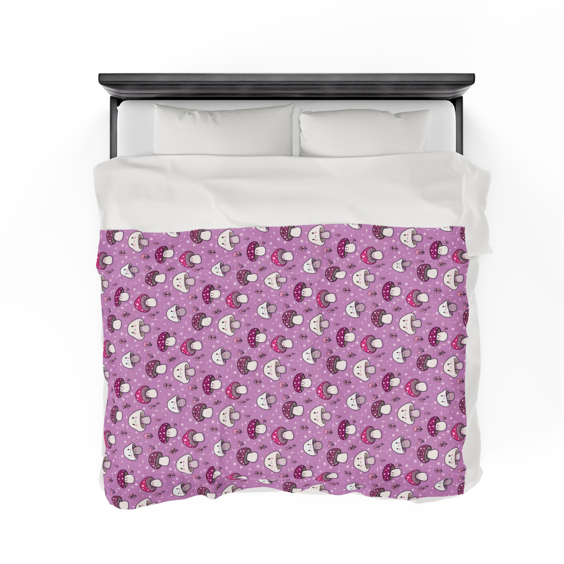 Happy Fungi Cottagecore Cozy Plush Blanket 60x80 inches