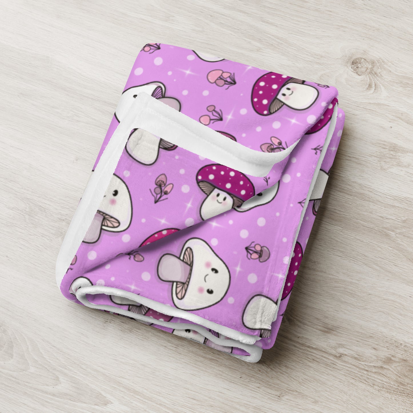 Happy Fungi Cottagecore Cozy Plush Blanket