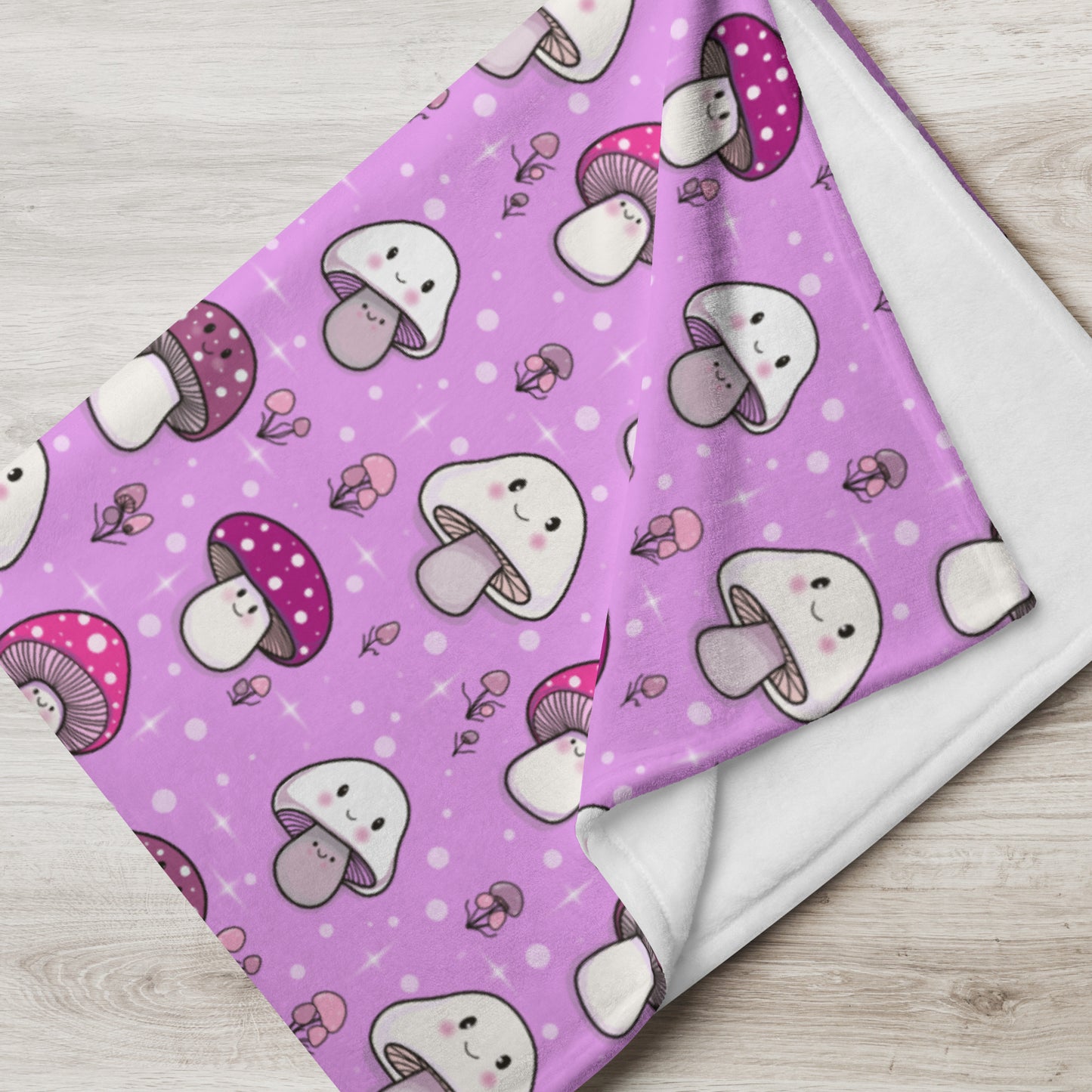 Happy Fungi Cottagecore Cozy Plush Blanket
