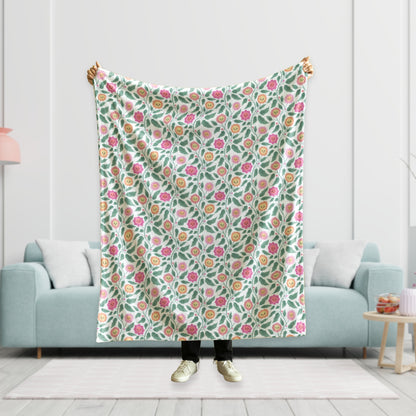 Happy Trailing Kawaii Flower Cottagecore Cozy Plush Blanket