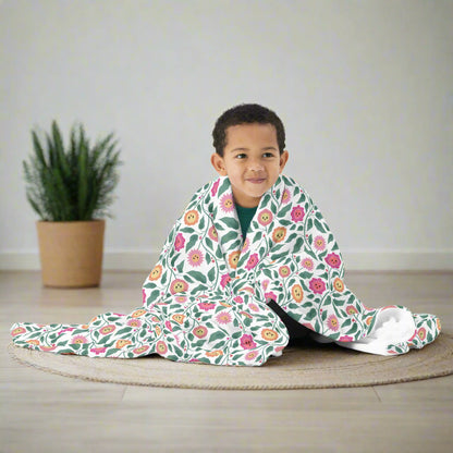 Happy Trailing Kawaii Flower Cottagecore Cozy Plush Blanket