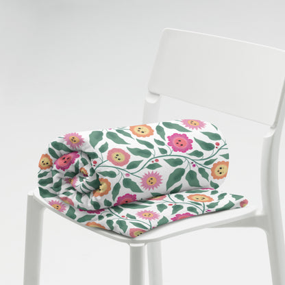 Happy Trailing Kawaii Flower Cottagecore Cozy Plush Blanket