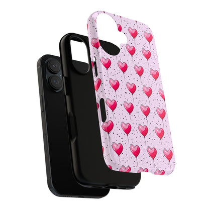 Heart-Shaped Balloons Pink Tough iPhone Case