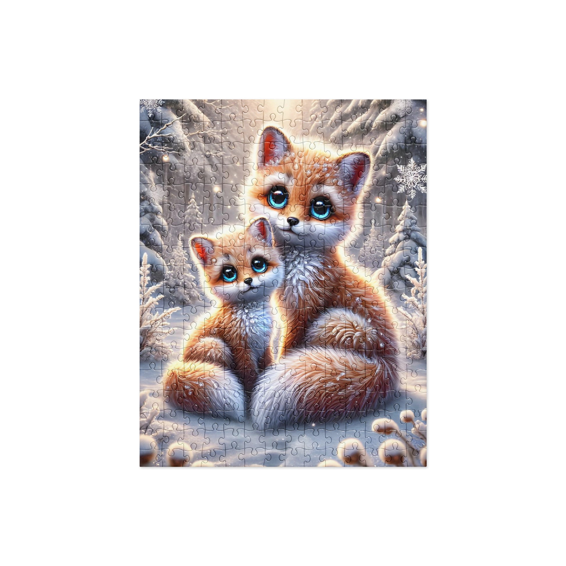 Magical Foxes in Winter Landscape Jigsaw Puzzle (252Pieces)