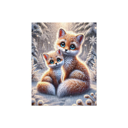 Magical Foxes in Winter Landscape Jigsaw Puzzle (252Pieces)