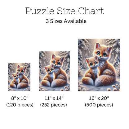 Magical Foxes in Winter Landscape Jigsaw Puzzle (120, 252, 500 Pieces)