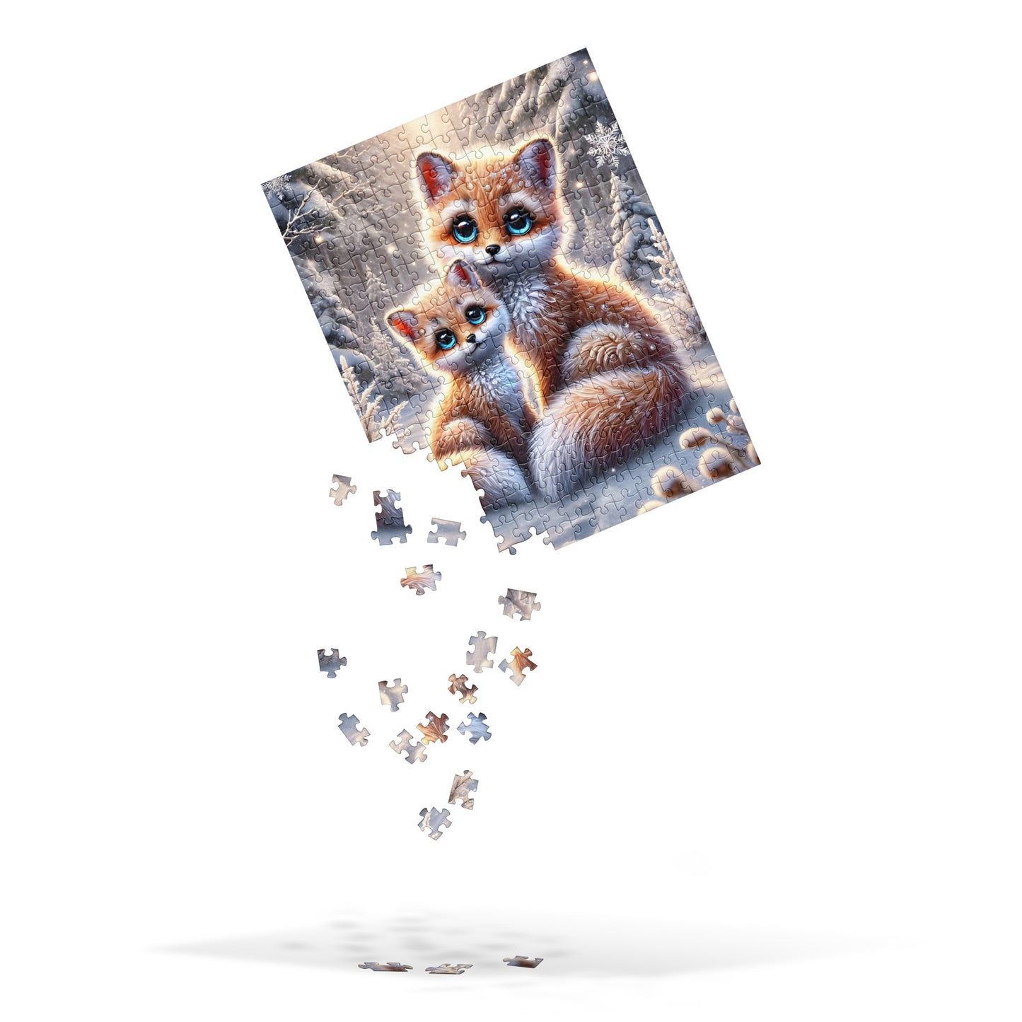 Magical Foxes in Winter Landscape Jigsaw Puzzle (120, 252, 500 Pieces)