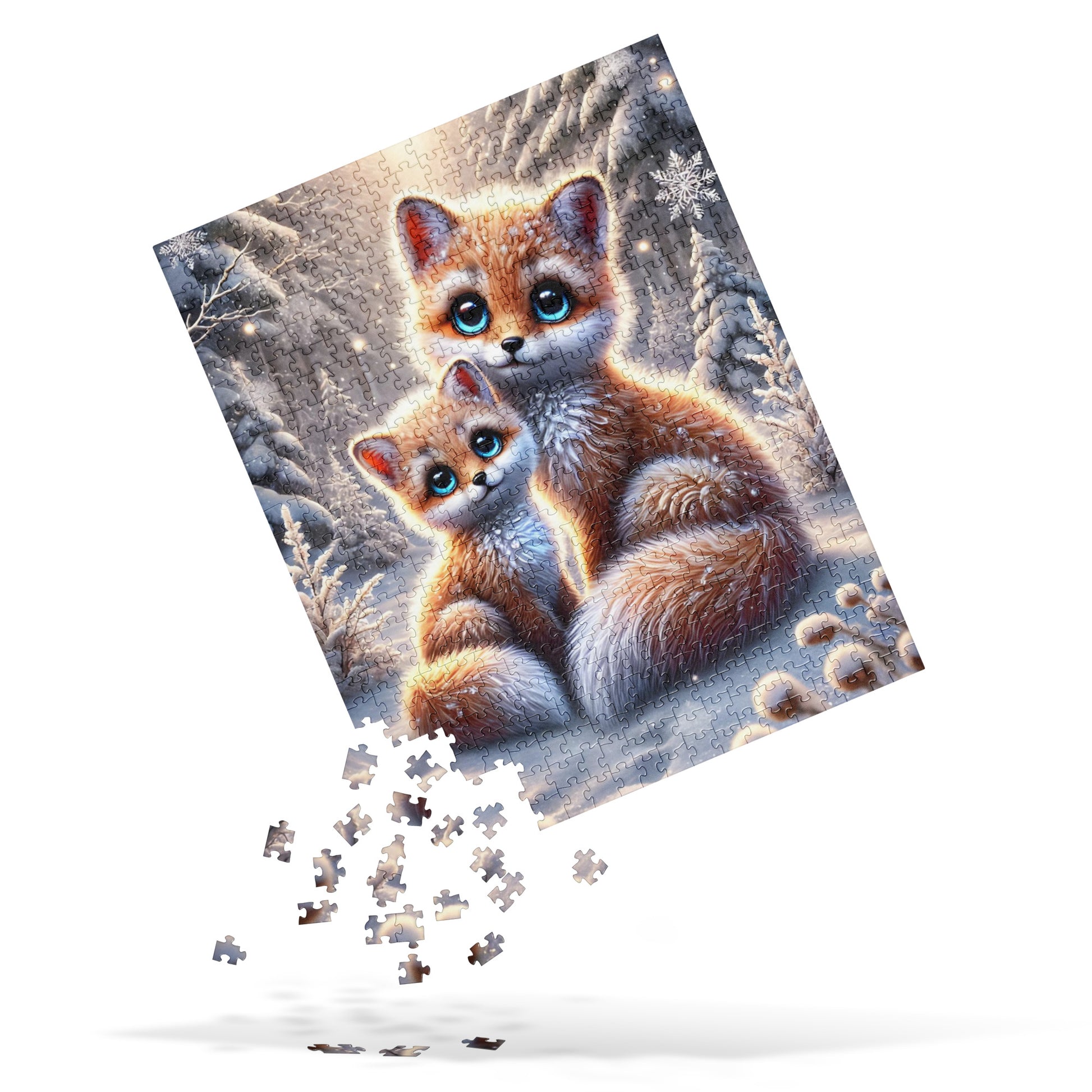 Magical Foxes in Winter Landscape Jigsaw Puzzle ( 500 Pieces)