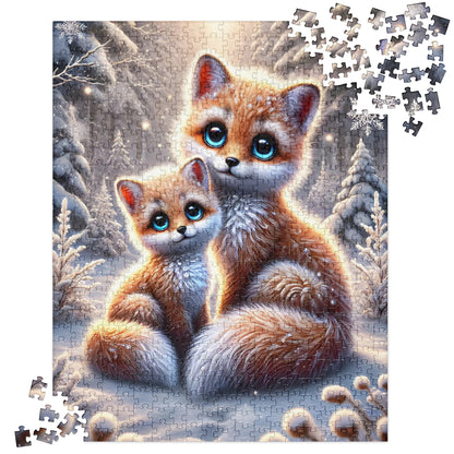 Magical Foxes in Winter Landscape Jigsaw Puzzle (120, 252, 500 Pieces)