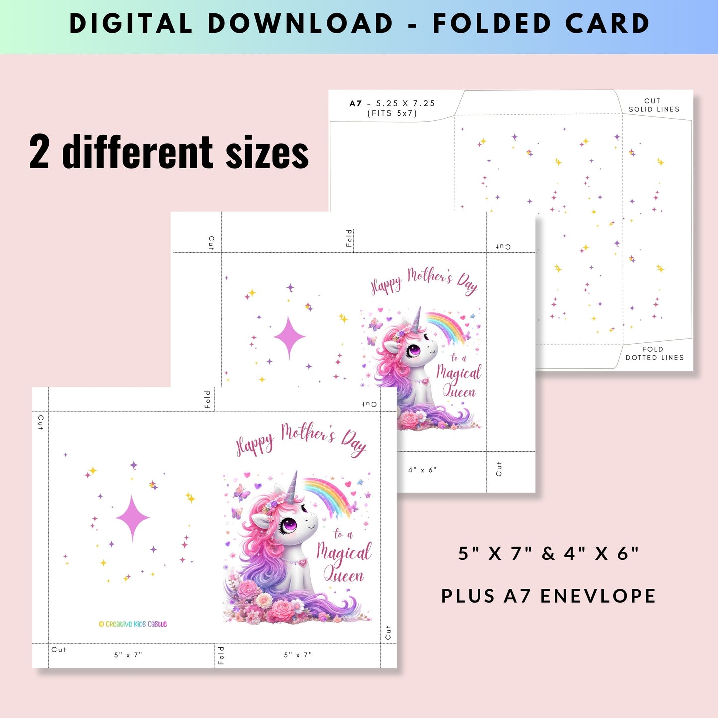 Magical Mom Unicorn Mother's Day Card - Digital Download - Print at Home