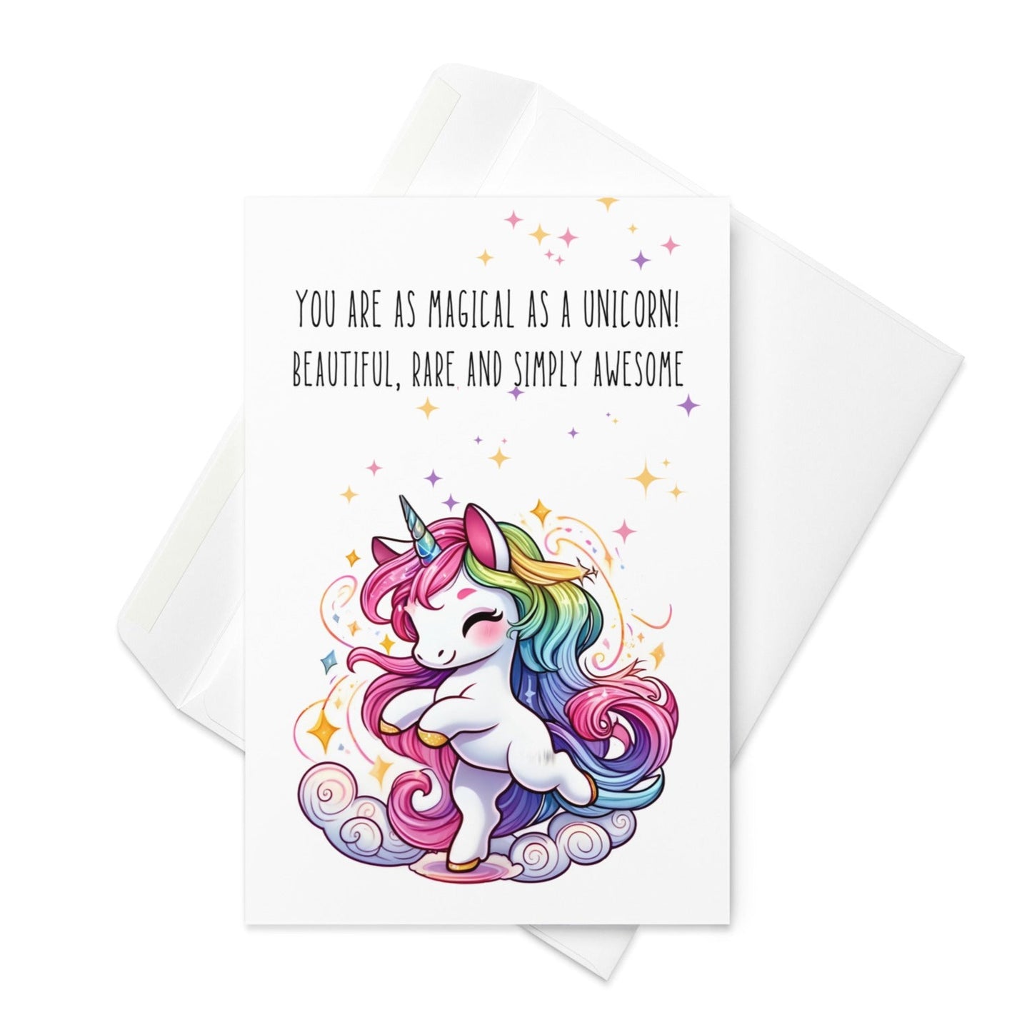 You are as magical as a dancing unicorn greeting card and matching envelope