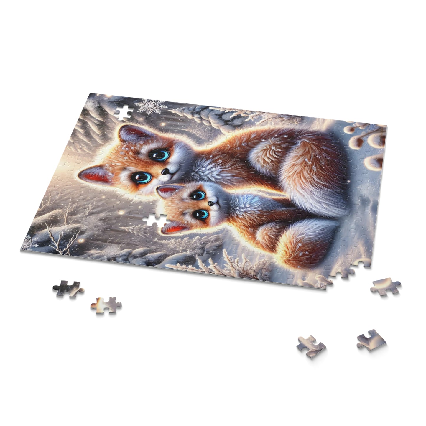 Magical Foxes in Winter Landscape Jigsaw Puzzle 252 pieces