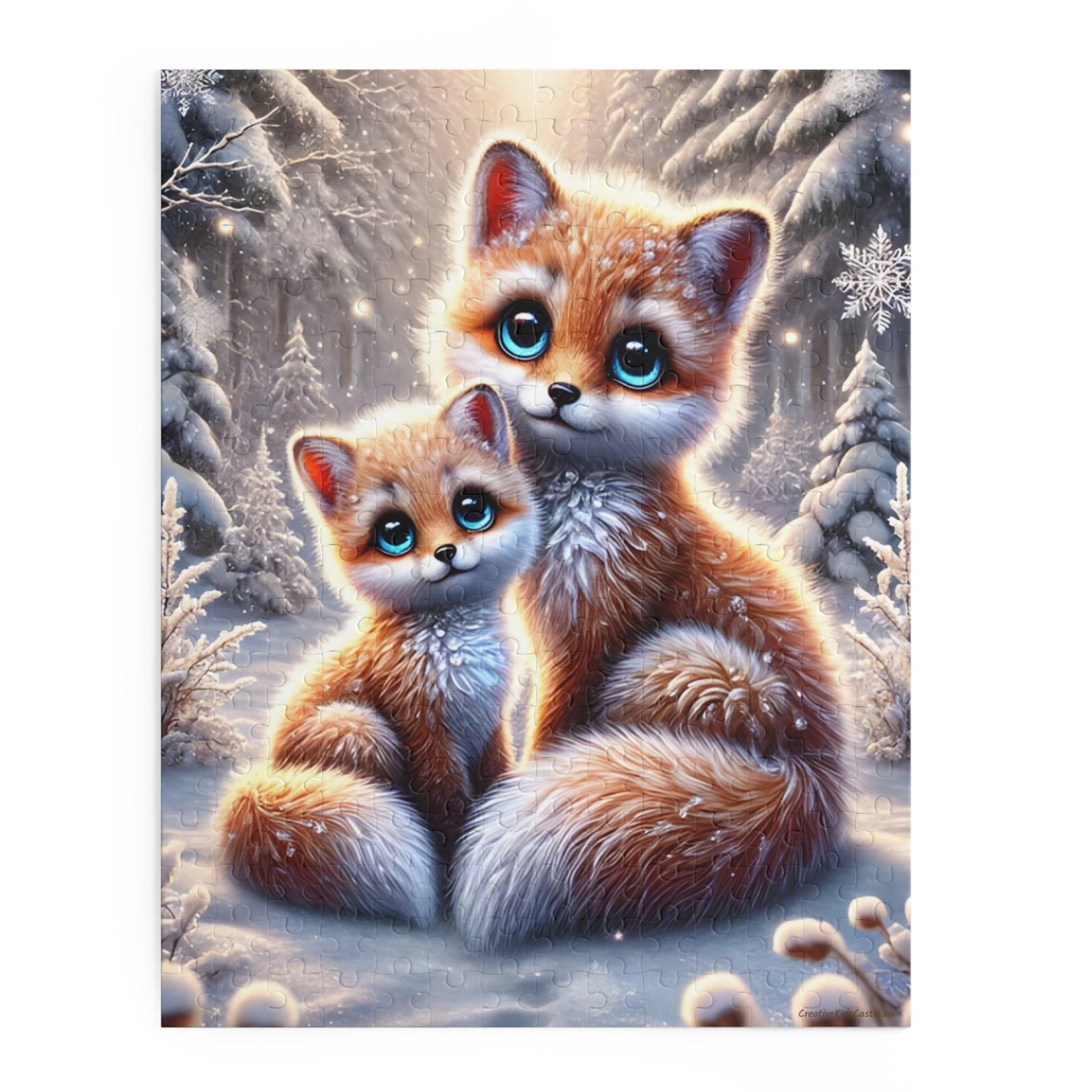 Magical Foxes in Winter Landscape Jigsaw Puzzle 252 pieces