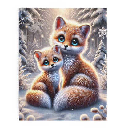Magical Foxes in Winter Landscape Jigsaw Puzzle 252 pieces