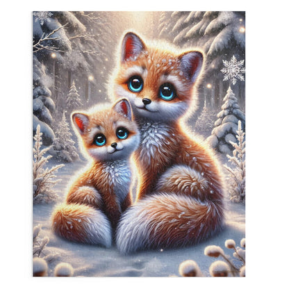Magical Foxes in Winter Landscape Jigsaw Puzzle 500 pieces