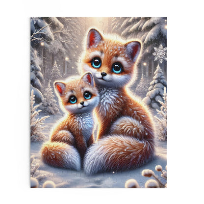 Magical Foxes in Winter Landscape Jigsaw Puzzle 120 pieces