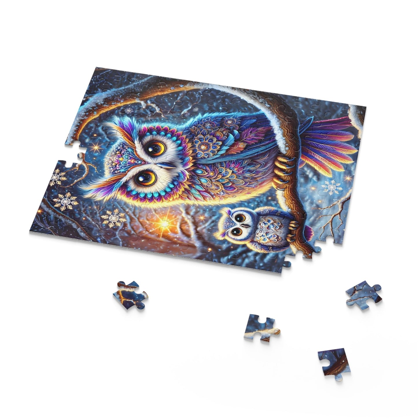 Magical Winter Owl Family 120 piece Jigsaw Puzzle