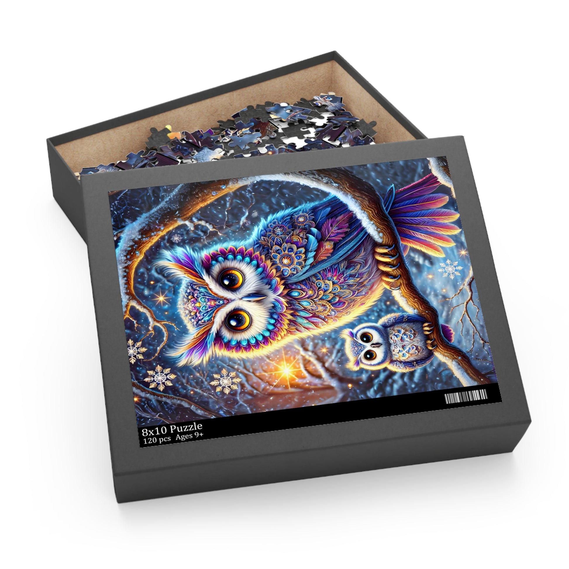 Magical Winter Owl Family 120 piece Jigsaw Puzzle box