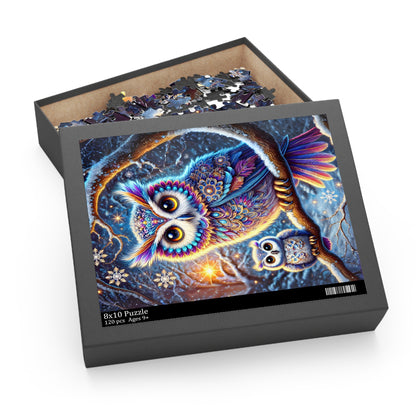 Magical Winter Owl Family 120 piece Jigsaw Puzzle box