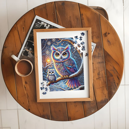 Magical Winter Owl Family Jigsaw Puzzle (120, 252, 500 Pieces)