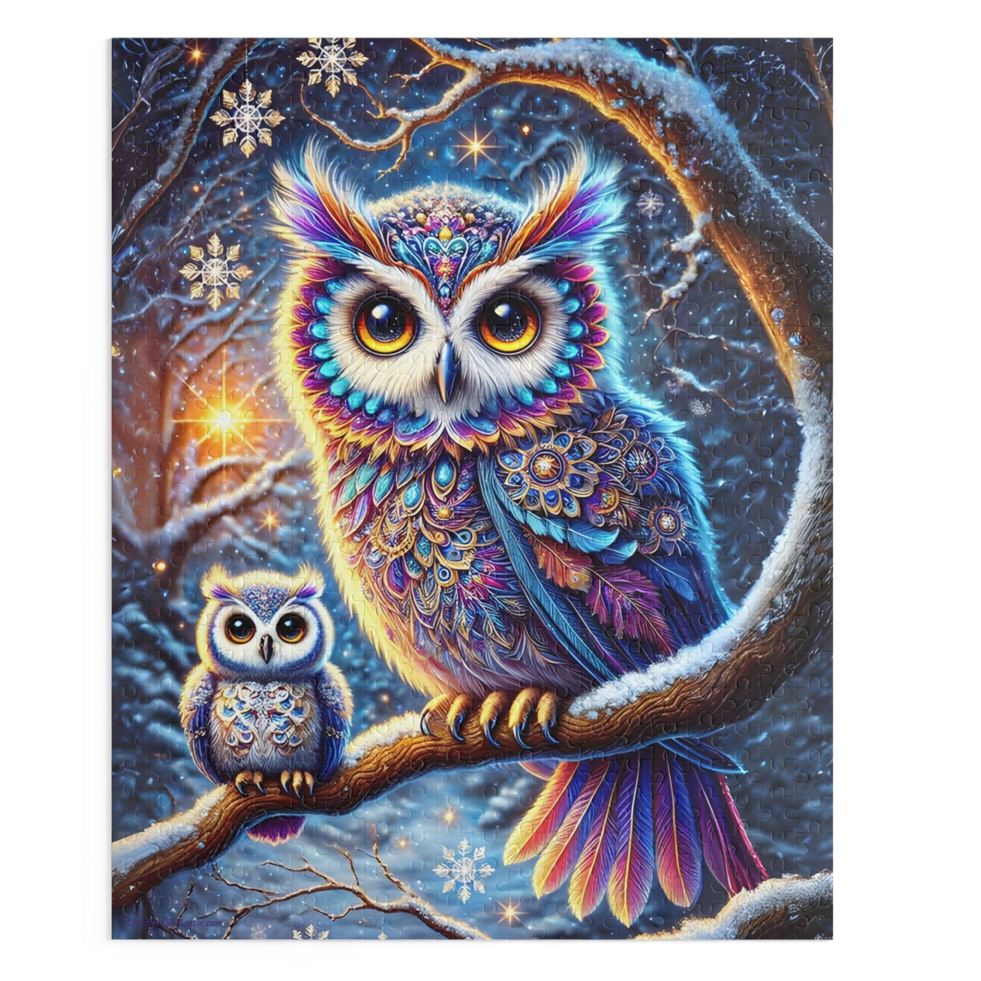 Magical Winter Owl Family 500 piece Jigsaw Puzzle