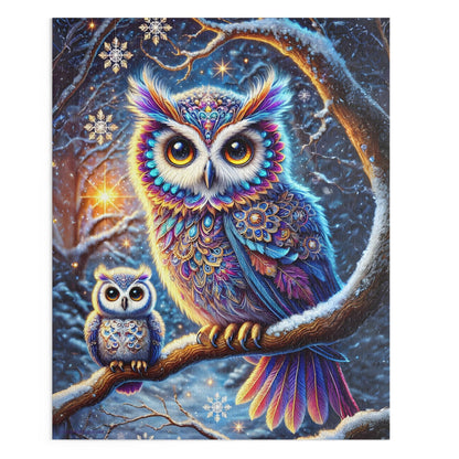 Magical Winter Owl Family 500 piece Jigsaw Puzzle
