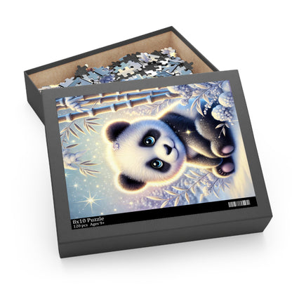 Magical Winter Panda Jigsaw Puzzle  box with 120 Pieces
