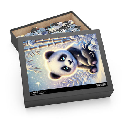 Magical Winter Panda Jigsaw Puzzle  box with 500 Pieces