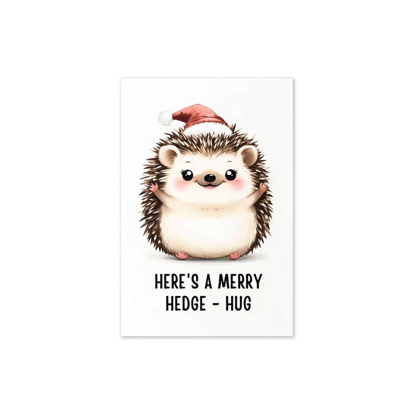 Merry Hedge -  Hug Cute Christmas Greeting Card