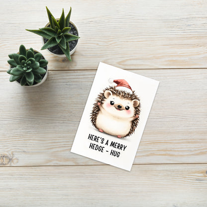 Merry Hedge -  Hug Cute Christmas Greeting Card